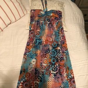 Colorful, halter maxi dress